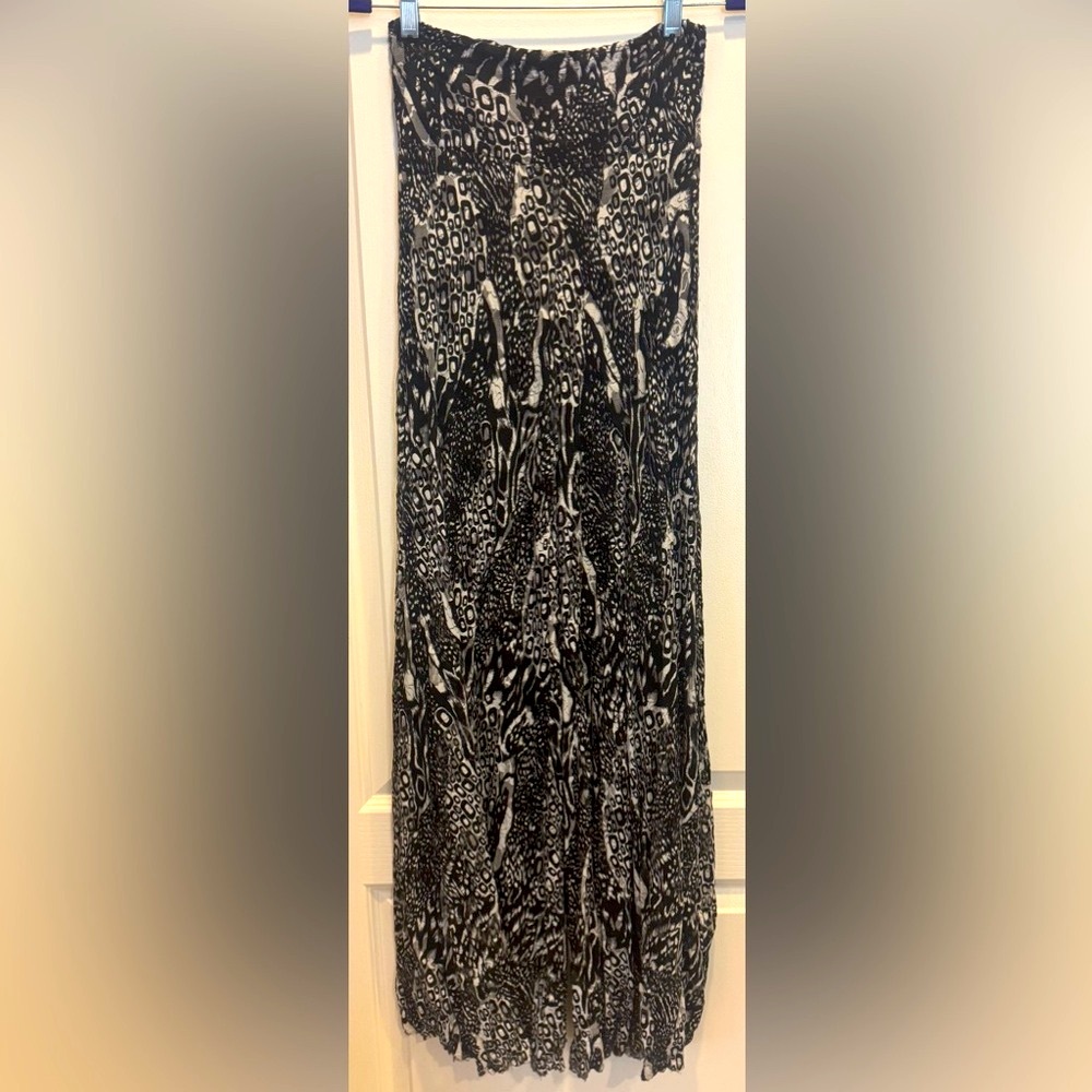 PATCHINGTON CHICO’S Wide Leg Palazzo Pants Black White Abstract Print Small